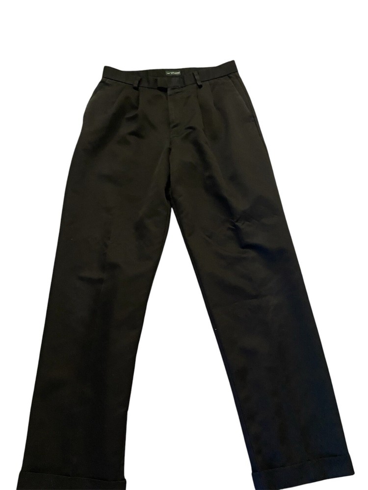 Black men’s work trousers with cuffed legs. Size 34x34