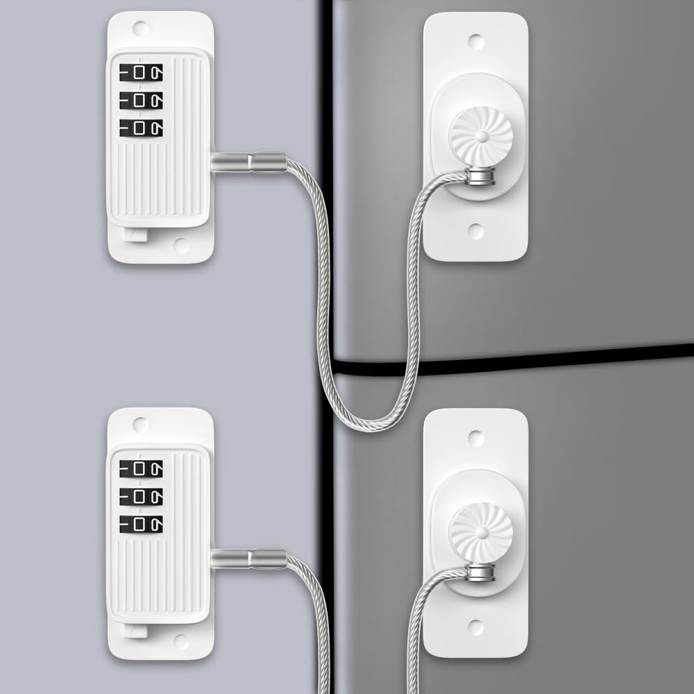 Refrigerator Lock Combination 2 Pack Refrigerator Lock for Children Adhesive ...