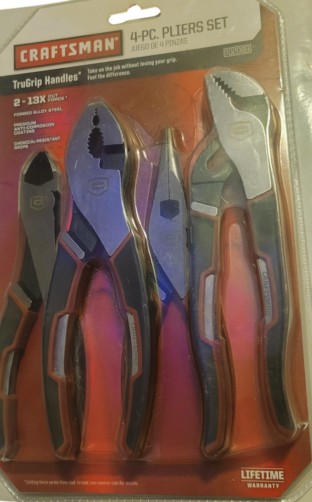 Sears Craftsman Nos 4PC Plier Set 9-02089 Lifetime Warrantee