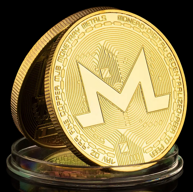 Gold Plated Monero Crypto Cryptocurrency Collection Coin-image