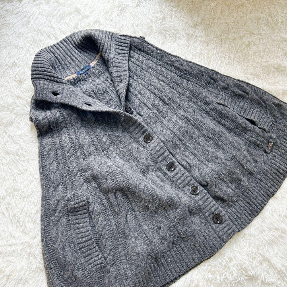 Burberry London Cashmere Knit Poncho Cape, Warm, Elegant, Used