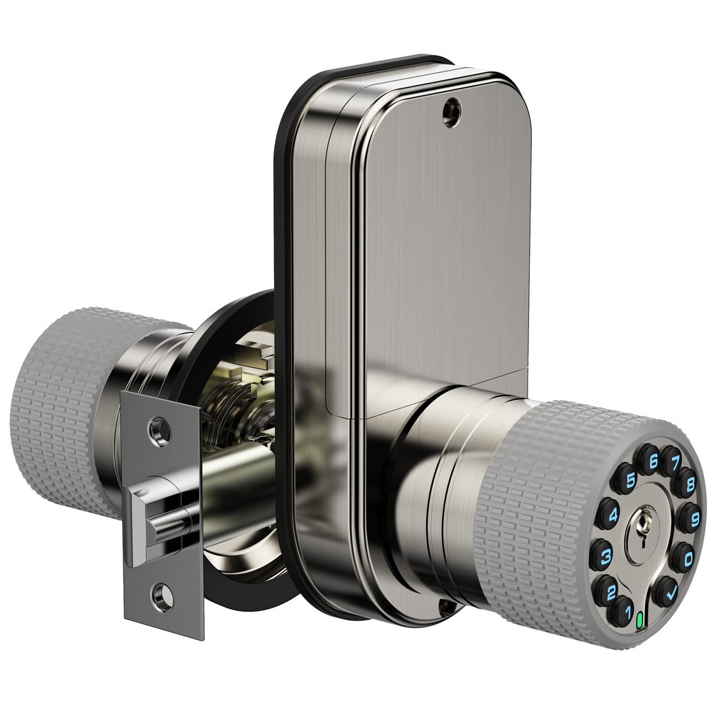 Keypad Door Knob Smart Lock with Dual Cylinders & Keyless Entry