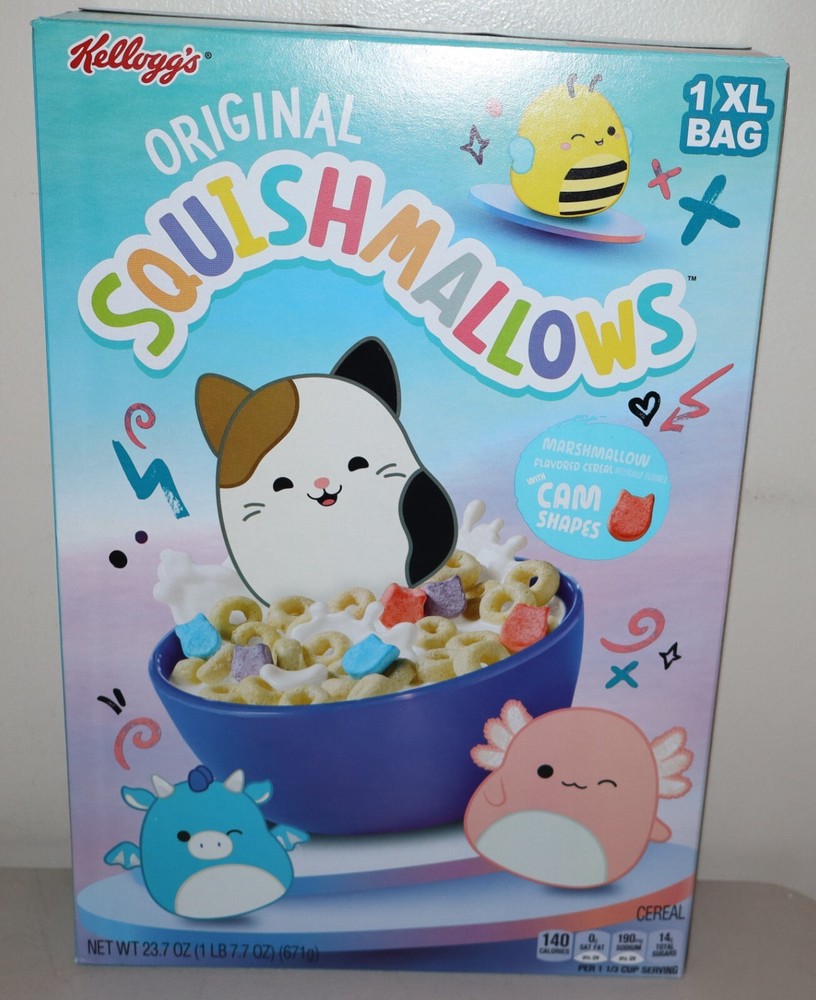 XL Bag Squishmallows cereal , 3 pack, Limited Edition 23.7 oz 2024 Kellogg’s