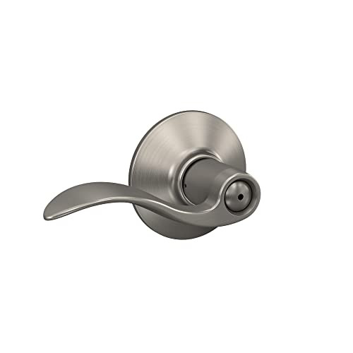 F40 ACC 619 Accent Door Lever, Bed & Bath Privacy Lock, Satin Nickel