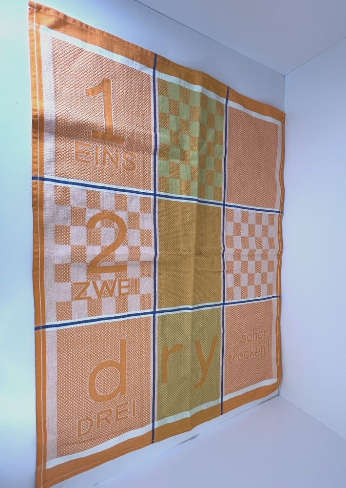 ROSS Germany 100% Cotton Tea Towel Orange Blue Stripe Design  