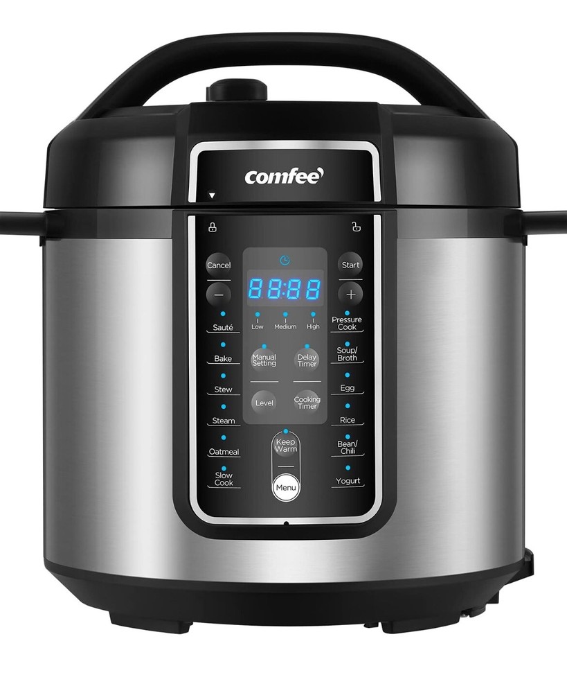 COMFEE’ Pressure Cooker 6 Quart with 12 Presets, Multi-Functional Programmabl...