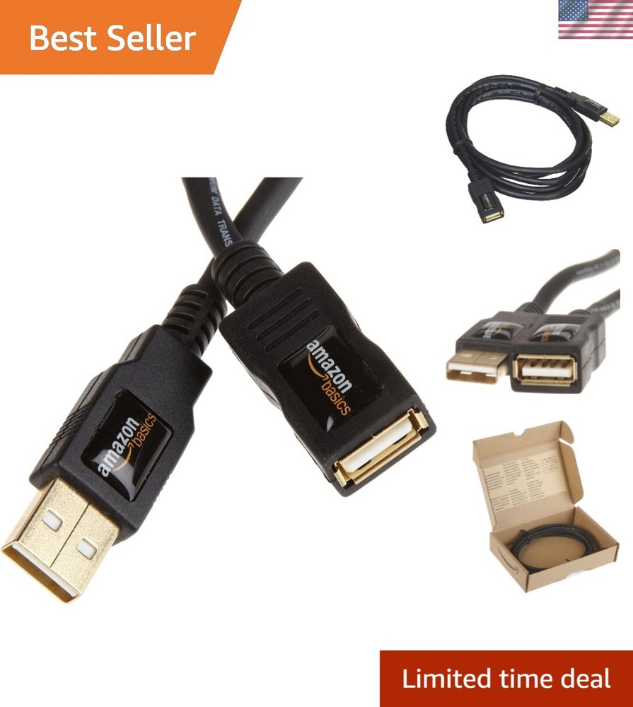 6.5ft USB A-Male to A-Female Extension Cable for Better Connectivity