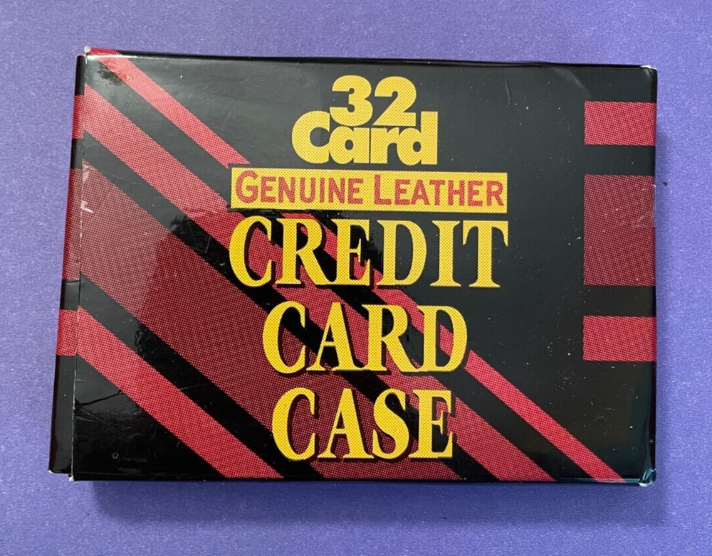 32 Slot RFID Blocking Genuine Leather Black Zipper Credit Card Holder 92266 New-image