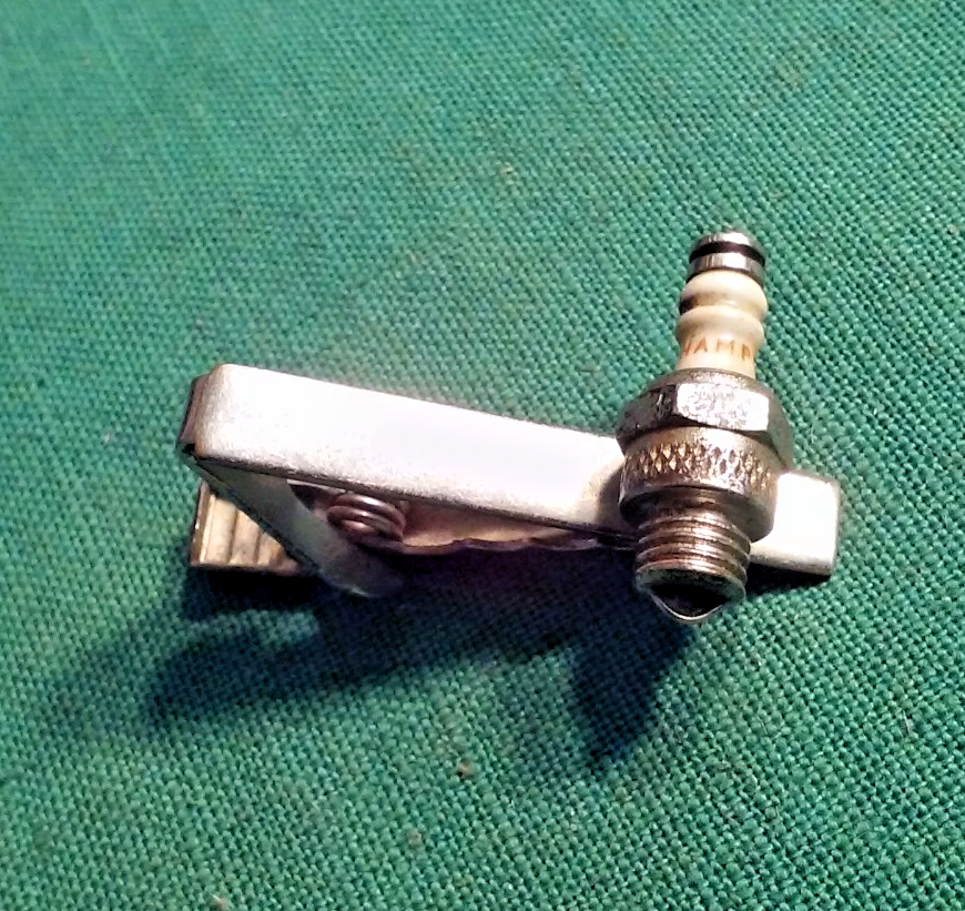 Champion Spark Plug Figural Tie Clip for Auto Enthusiasts