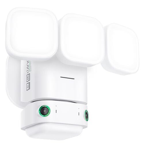 Floodlight Camera, Wired 4K HD Outdoor Security Camera with Dual Lens White-F3