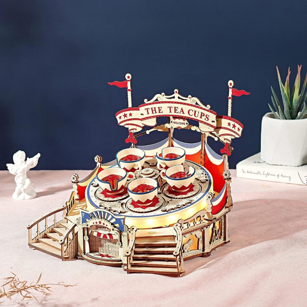 ROKR 3D Puzzles for Adults Model Kit DIY Wooden Music Box Building Kit with LED