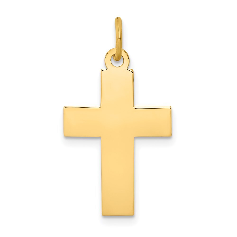 14K Yellow Gold Polished Cross Pendant L- 1.15 Inch, W-0.6 Inch, 0.65 gram