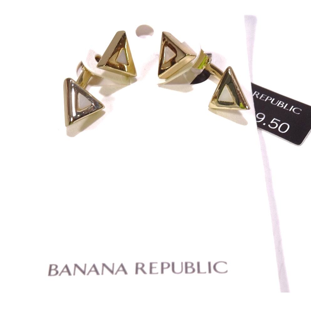 NWT 39.5 Banana Republic Women's Opal Enamel Triangle Two Earrings