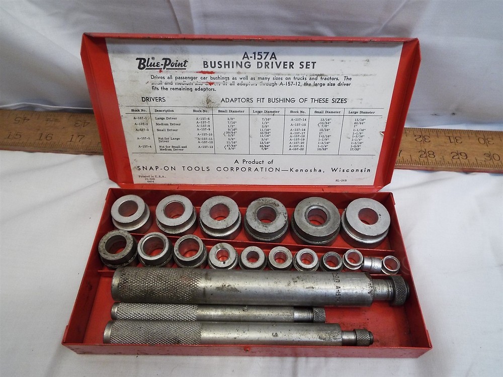 Vintage Snap-On Bushing Driver Set A-157A with Case for Automotive Repair
