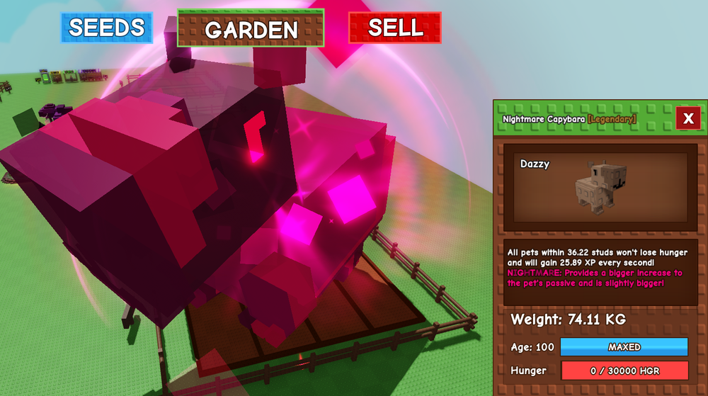 Huge Nightmare Capybara 74Kg! - Grow A Garden - Roblox - Fast & Easy!