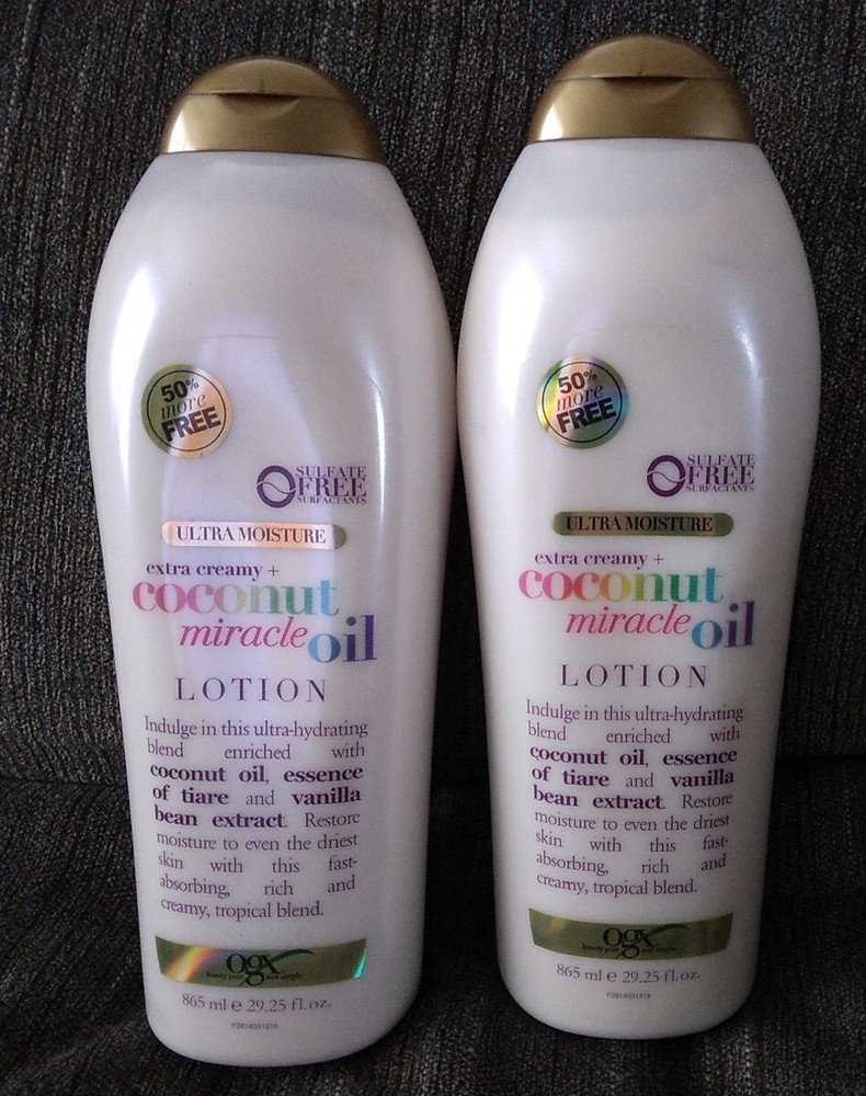 2 Pack OGX ULTRA-MOISTURE COCONUT MIRACLE OIL LOTION W/ VANILLA BEAN 29.25 fl.oz