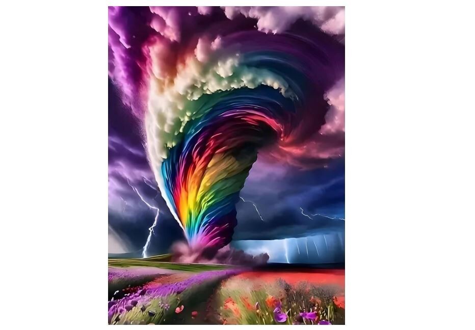 Rainbow Storm Diamond Painting Kits for Adults, 5D Diamond Art Painting by Numbe