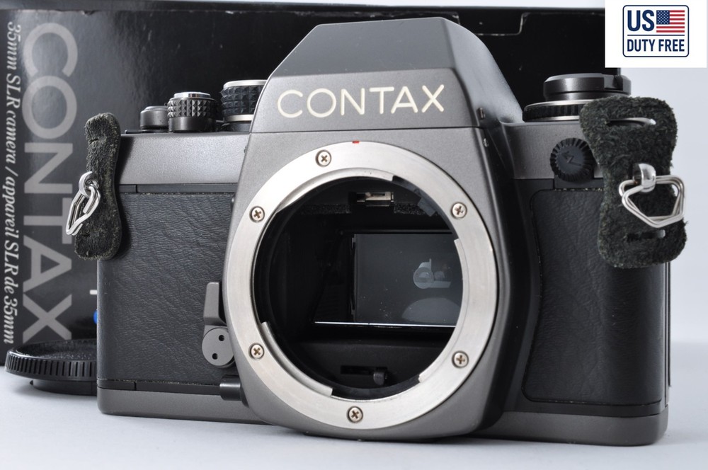 US Duty Free [ Almost unused w/BOX] Contax S2b Black 35mm Film Camera Body #113