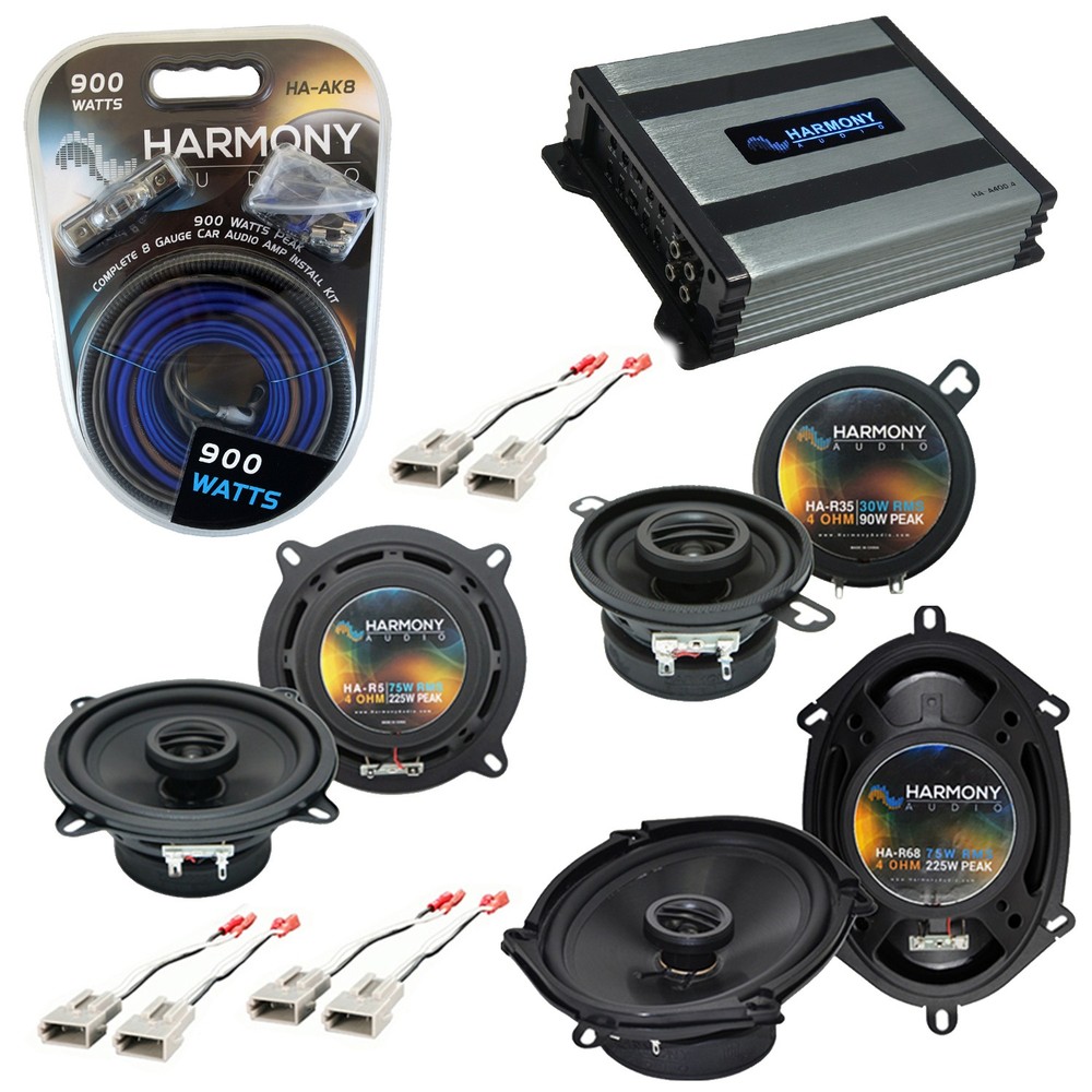 Mercury Sable 90-95 OEM Speaker Upgrade Harmony R5 R35 R68 & HA-A400.4 Amp