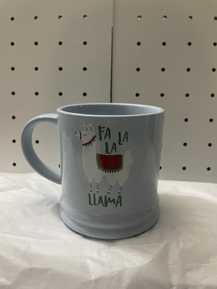 Threshold Light Blue FA LA LA LLAMA Porcelain Coffee Cup Excellent Condition 17.00