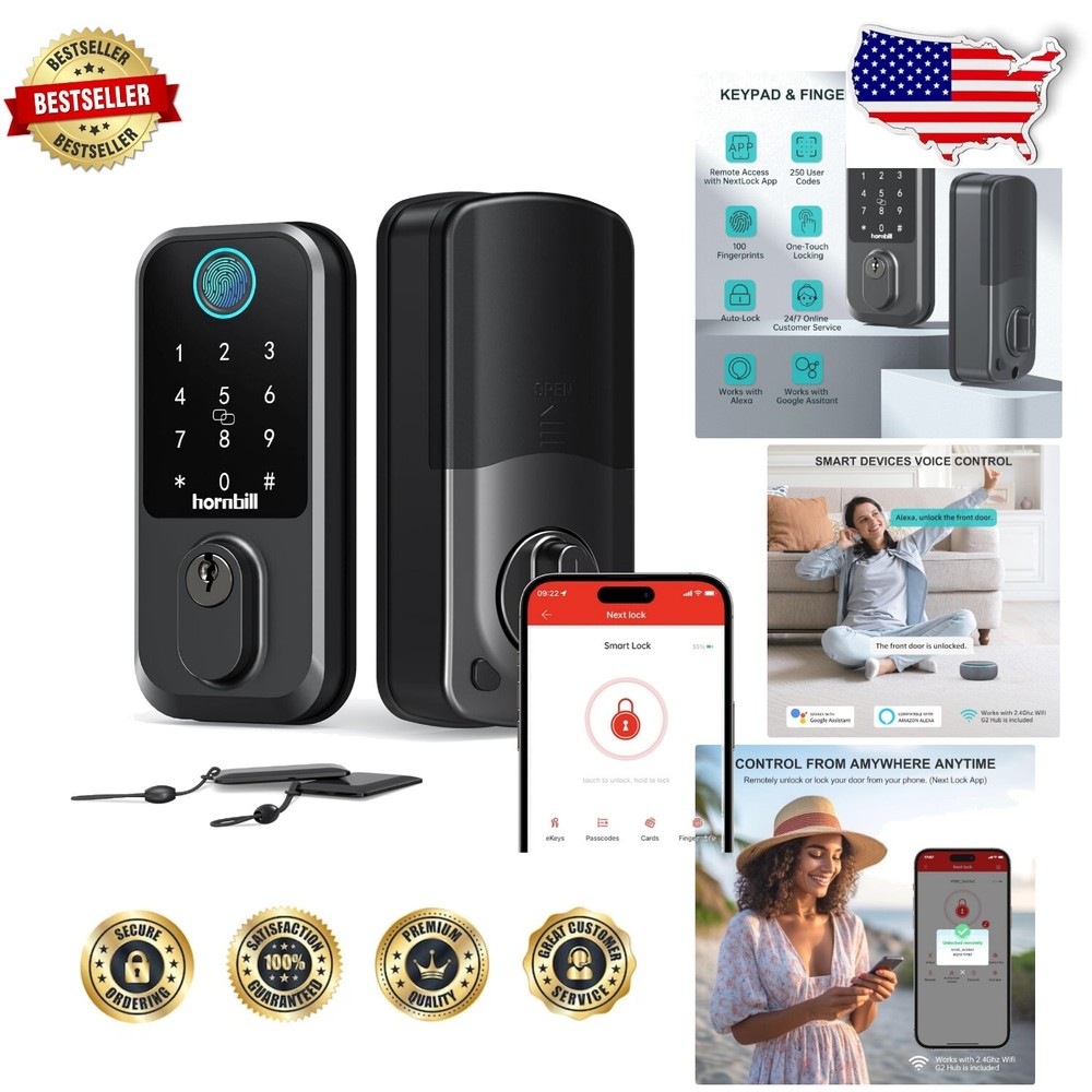 Biometric Smart Deadbolt with Fingerprint ID and Guest Access Codes  -image