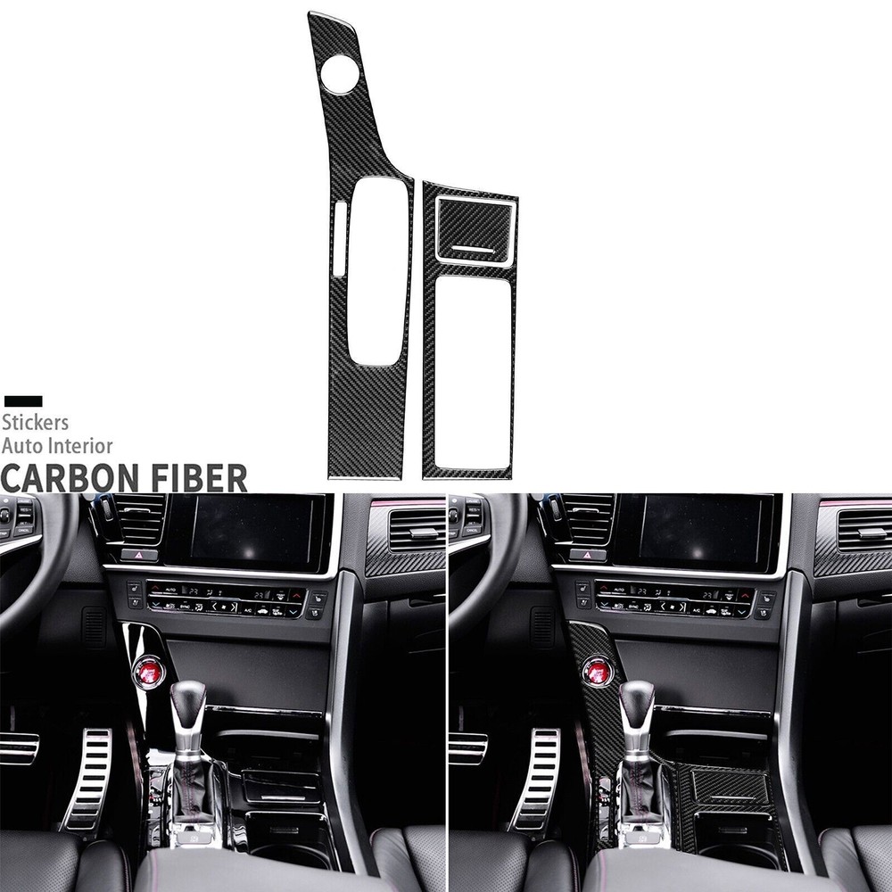 Real Carbon Fiber Center Console Gear Shift Panel Cover For Honda Spirior 15-17