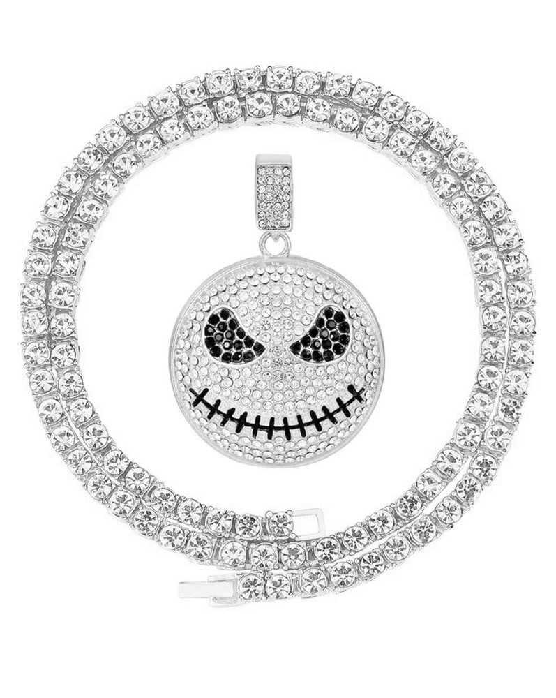 Iced Out Jack Skellington Pendant with Chain