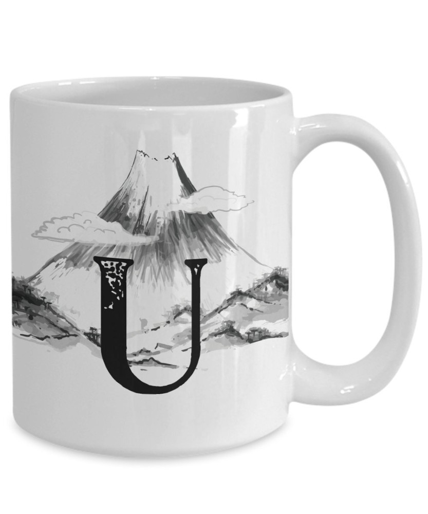 Letter U Personalized Camping Mug Nature Mug 12 Enamel The Outdoorsy Type Custom