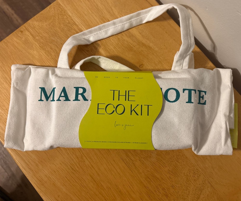 Love X June Eco Kit with Reusable Produce Bag, Reusable Straws and Market Tote