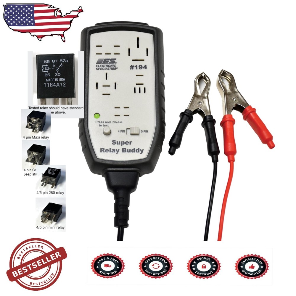 Automated 12V Relay Tester with Color-Coded Results - Ideal for Car Maintenance-image
