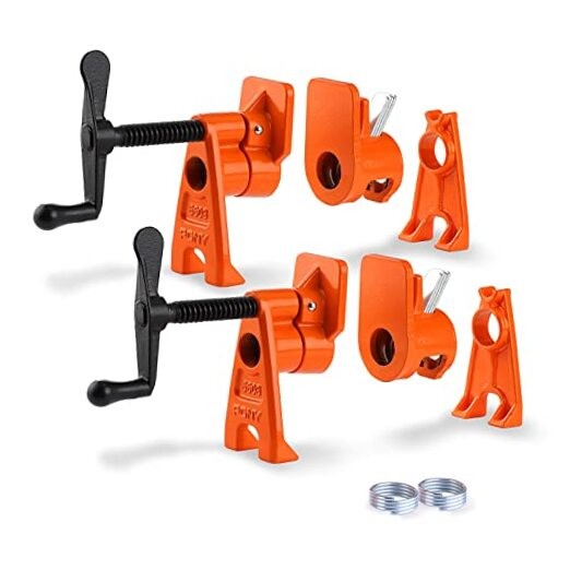 Heavy-Duty 2-Pack Wood Gluing Pipe Clamp Fixture for 3/4 Inch H-Style Pipes