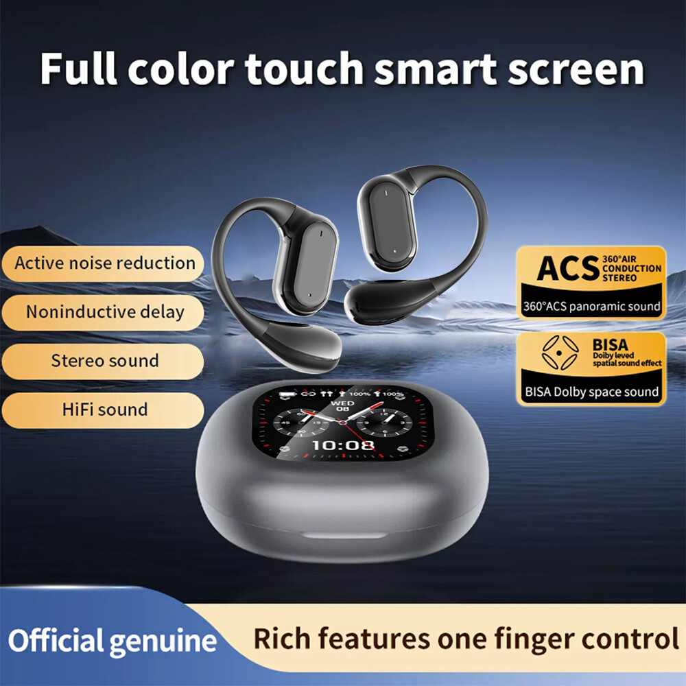 Earphones Over The Ear Earbuds True Wireless Open Bluetooth 5.4 Ear-hook HiFi