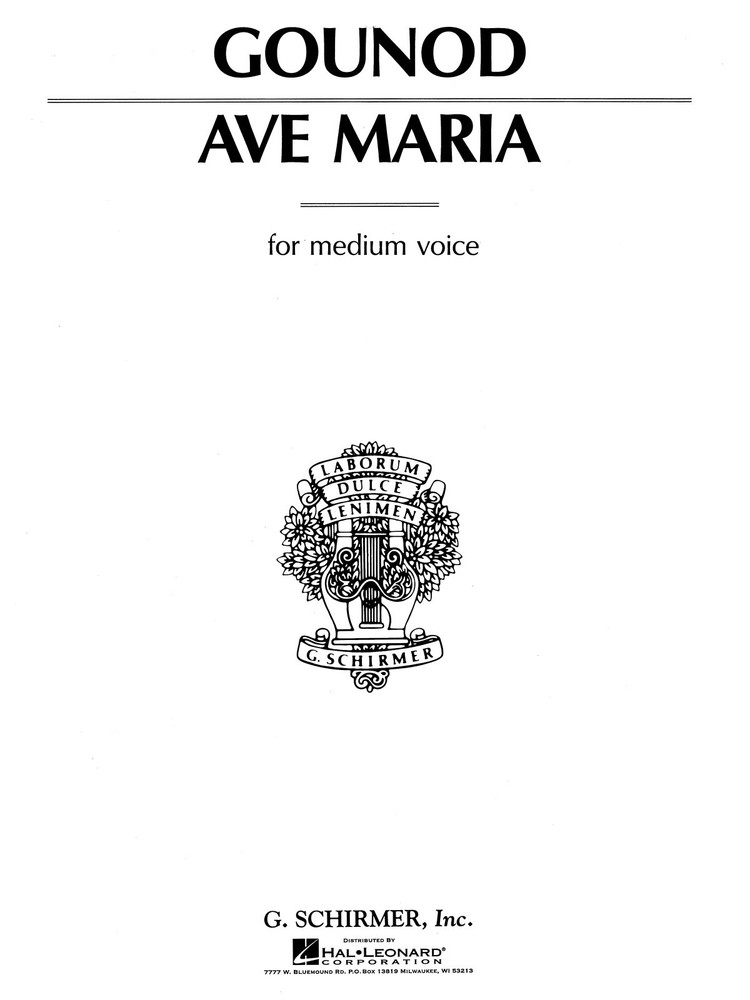 Ave Maria by Gounod Bach for Medium Voice in E-Flat Piano Sheet Music Lyrics