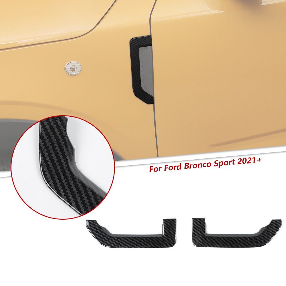 2x Side Fender Air Vent Outlet Trim Cover For Ford Bronco Sport 21+ Carbon Fiber