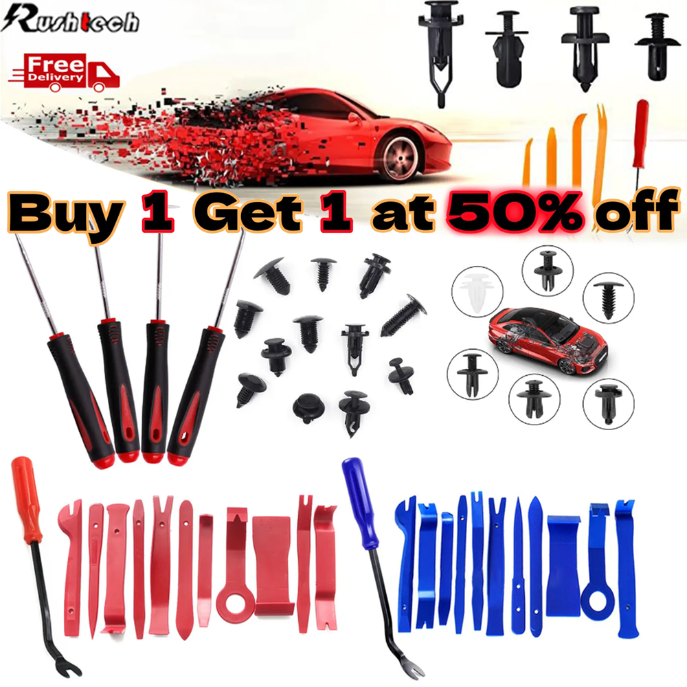 100 Pcs Car Retainer Auto Fasteners Push Trim Plastic Clips Pin Rivet Bumper Kit
