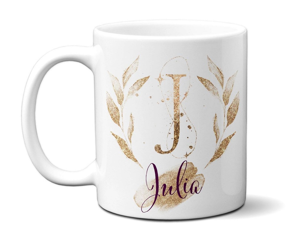 Golden Monogram Letters Personalized Mug Mother's Day Gift Idea For Mom Customiz
