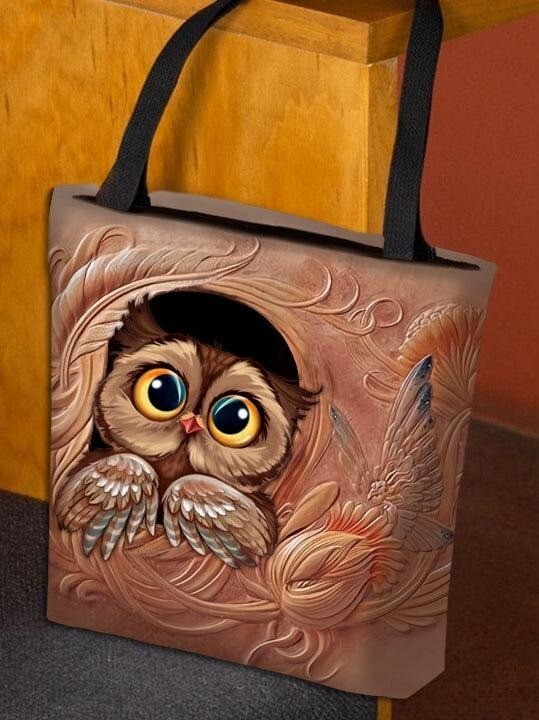 Personalized Owl Tote Bag for Baby, Unique Handbag Gift for Owl Lovers-image