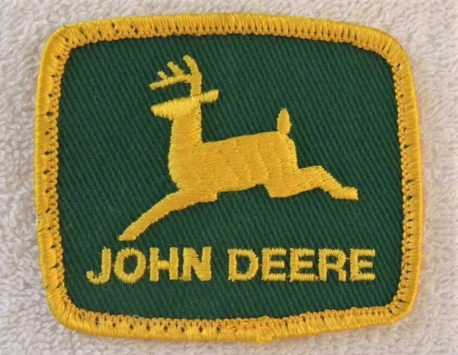 Vintage John Deere Tractor Farm Equipment Yellow Green JD Patch
