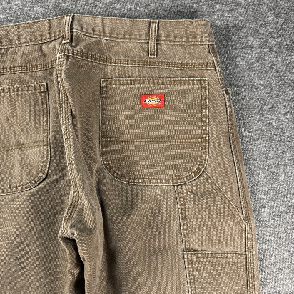 Vintage Dickies Carpenter Pants Mens 38x30 Dark Brown Faded Workwear Y2K Style
