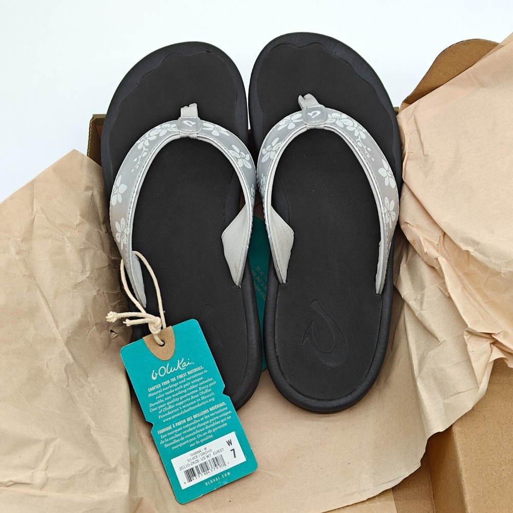 OluKai Ohana Water-Resistant Sandals with Arch Support Sliver US W7