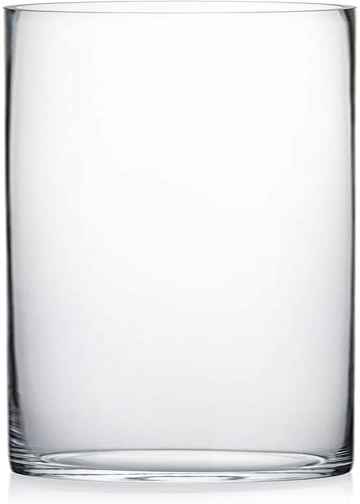 Quality Thick Weighted Clear Cylinder Glass Vases, 3