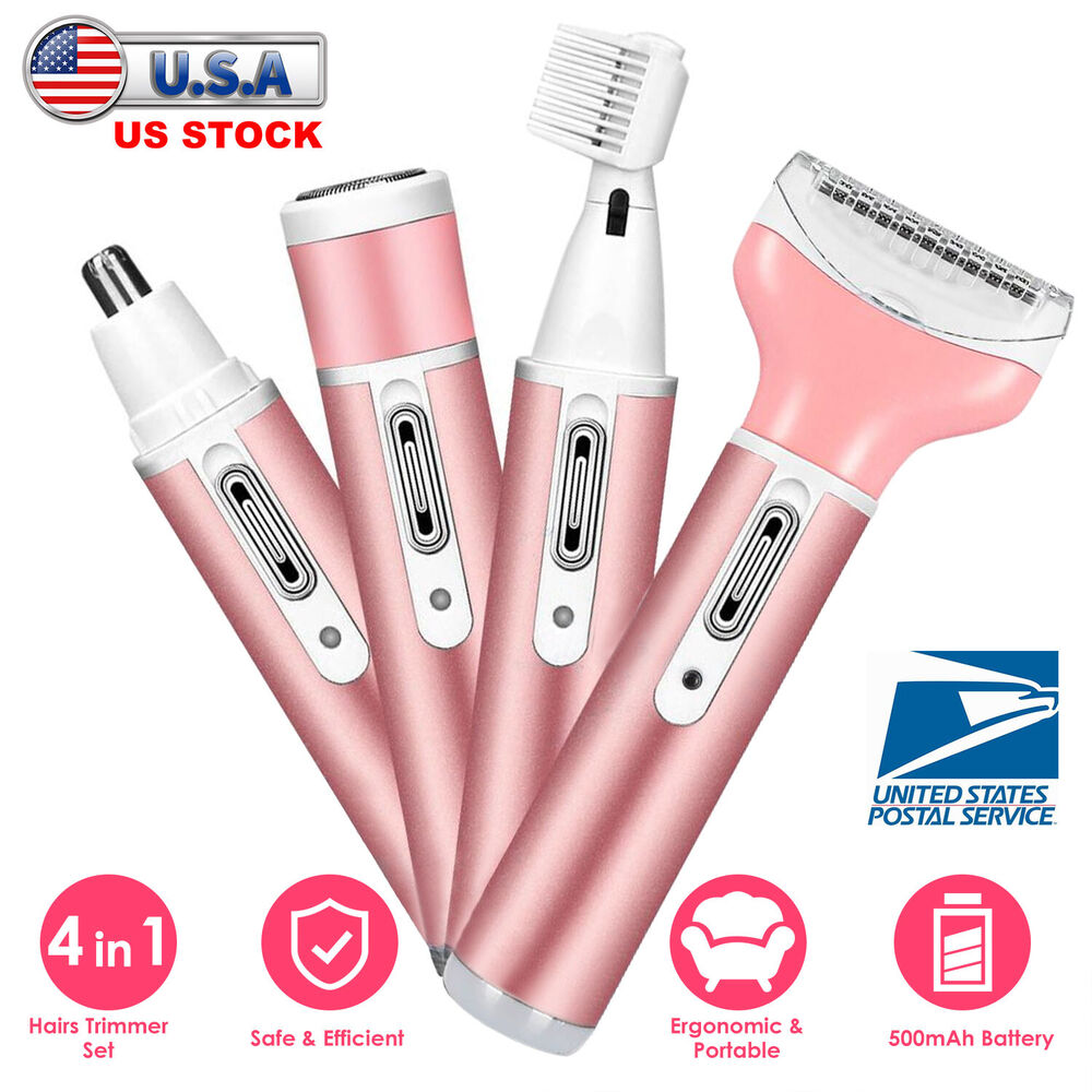 4 in 1 Wet & Dry Painless Rechargeable Lady Shaver Electric Razor for Women