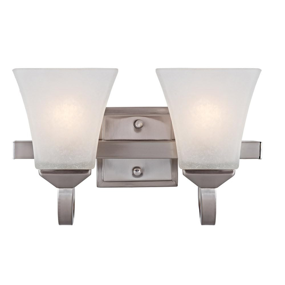 Torino 2-Light Vanity Fixture in Satin Nickel 8H x 14W