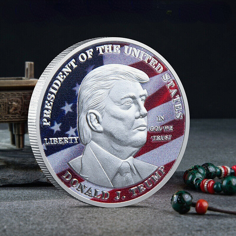 Great 45Th President Donald Trump Silver EAGLE USA Flag Commemorative Coin