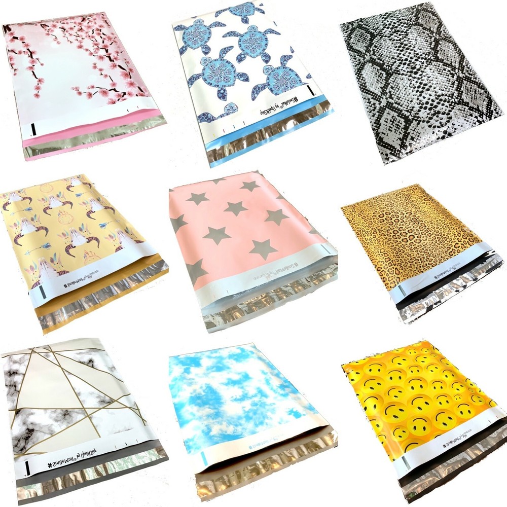 100 Designer Poly Mailers Plastic Envelopes Shipping Bags Custom #SmileMail®