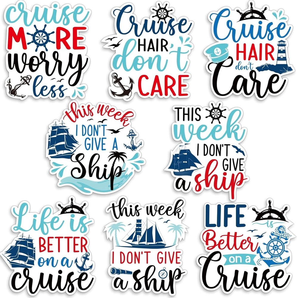 8pcs Large Cruise Door Magnets Decorations This Week Funny Ship Door Magnetic