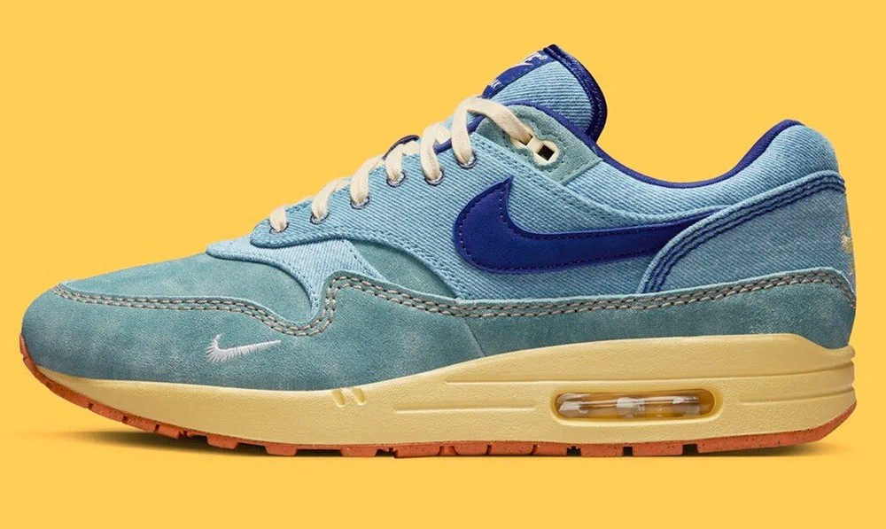 New Nike Air Max 1 Premium Denim DV3050-300 AM90 Retro Sneakers Men's 11.5 Levis