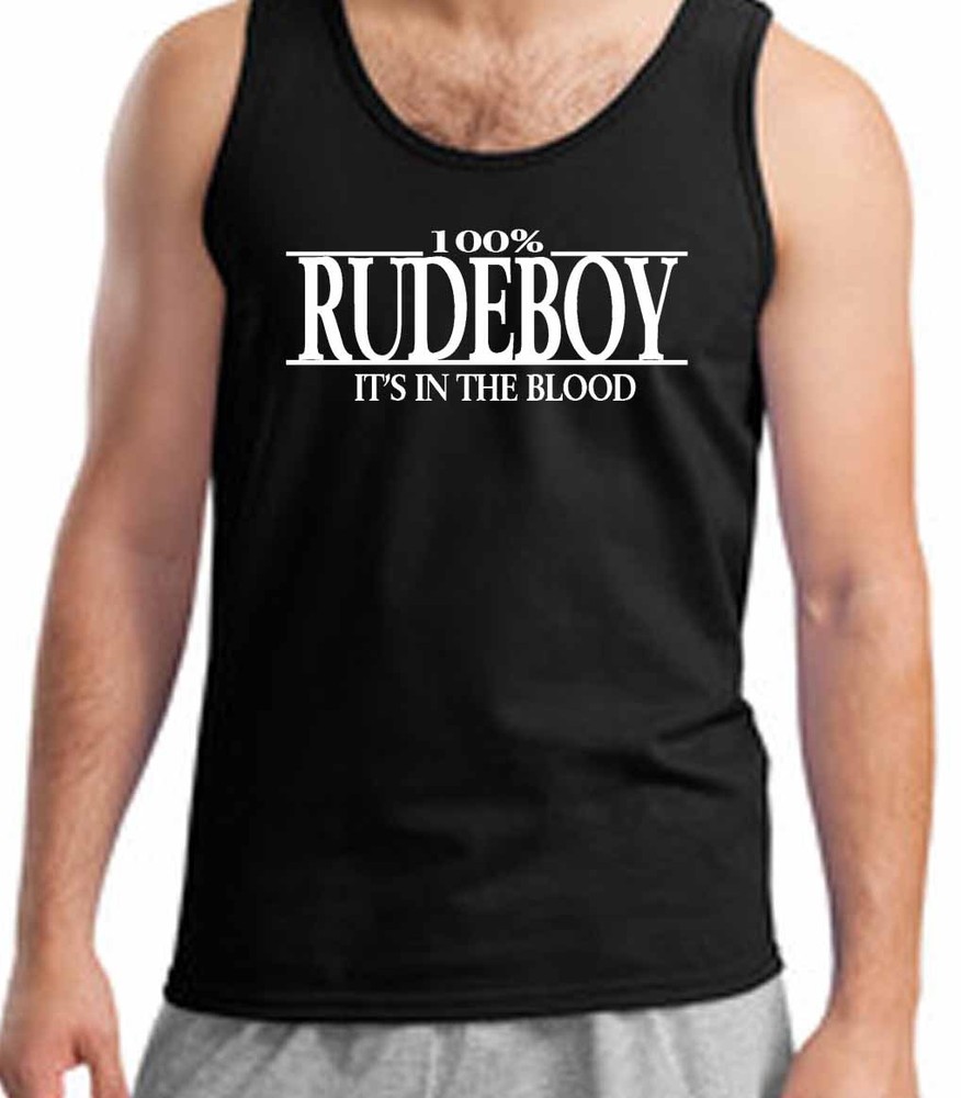 Rudeboy Vest Tank Top T-Shirt for Reggae Fans 2-Tone Music Ska Rockabilly Style Cool Gift for Boys
