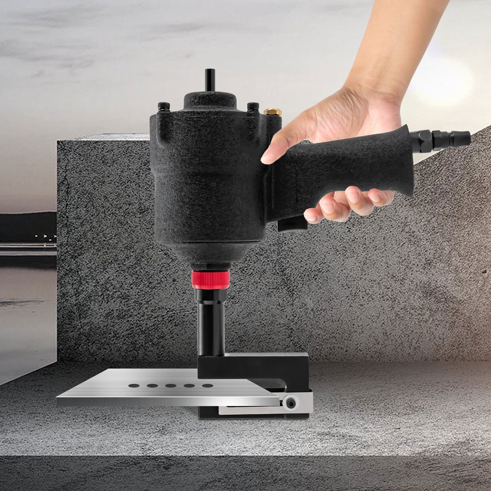 Pneumatic Air Panel Hole Punch Tool for 8mm Straight Sheet Metal with Handle for Precision Drilling