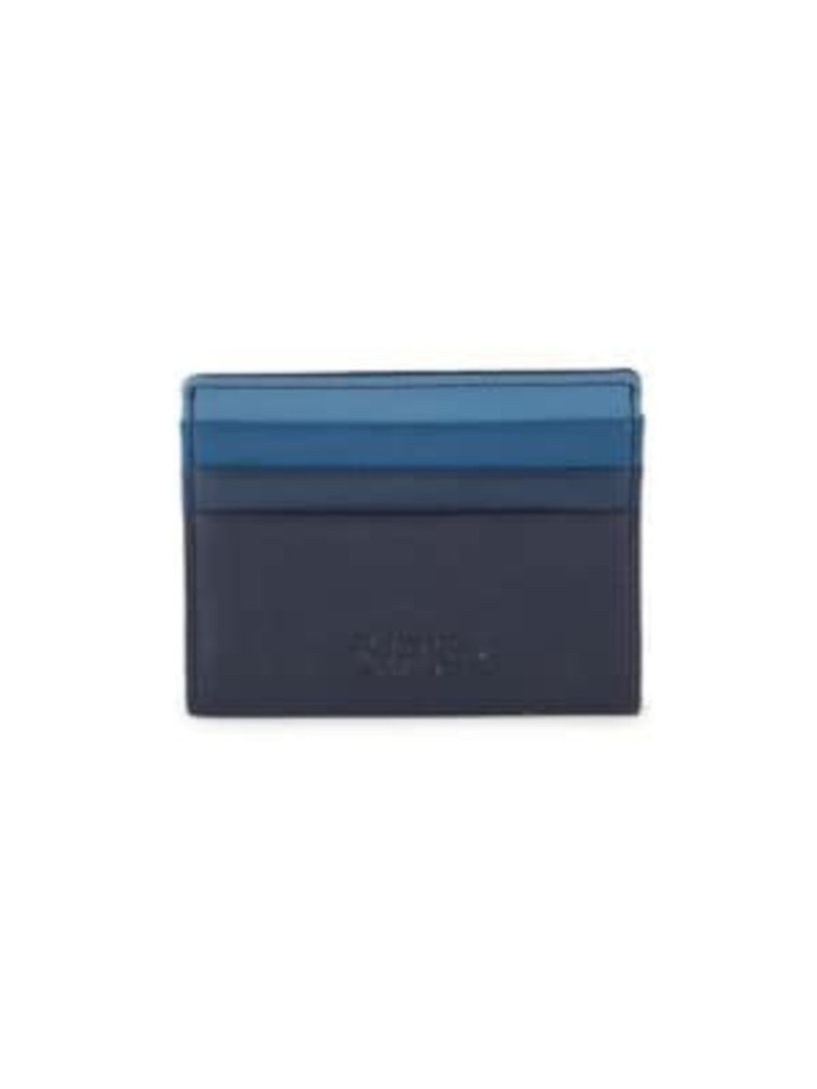 ORIGINAL PENGUIN Mens Navy Leather Logo Ombre Card Holder